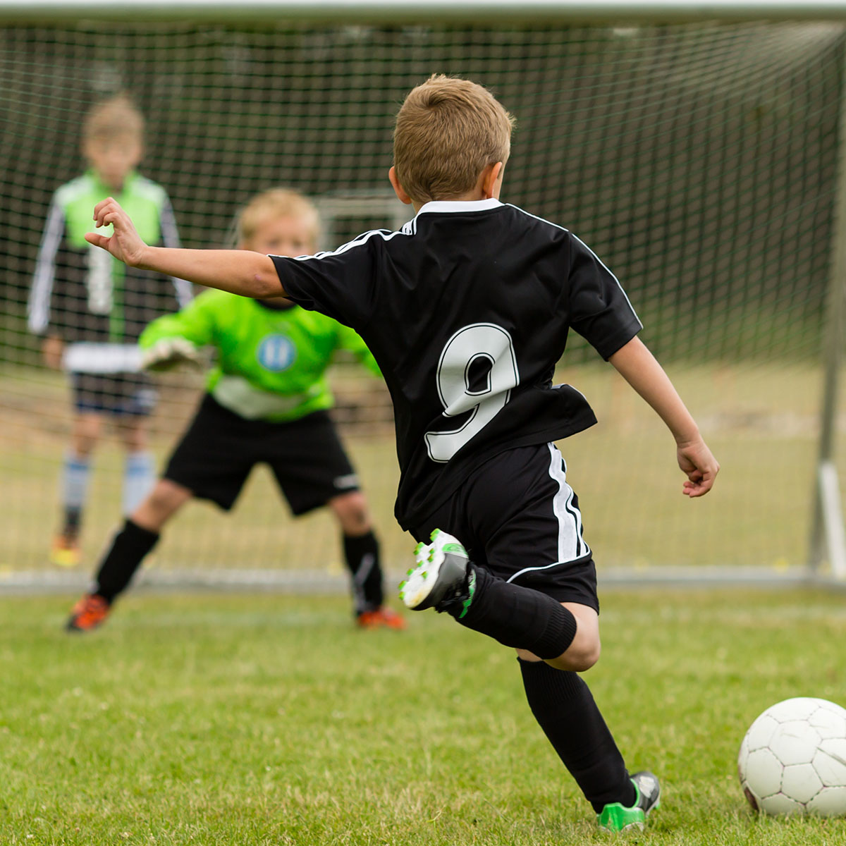 Kids soccer penalty kick